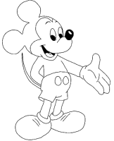 A coloring page of mickey mouse